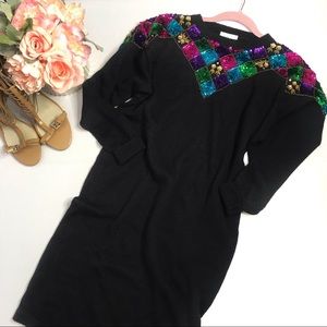 Vintage Sequin Sweater Dress